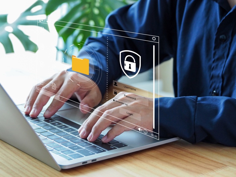 Person working on a laptop