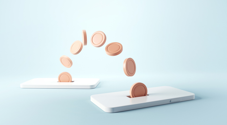 Coins transferring between two phones